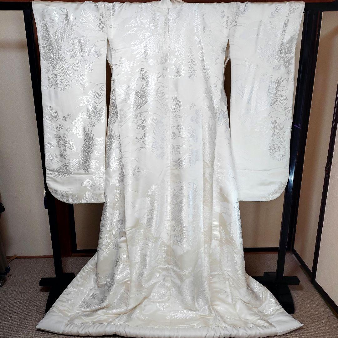 白無垢・色打掛 鶴と草花の唐織D