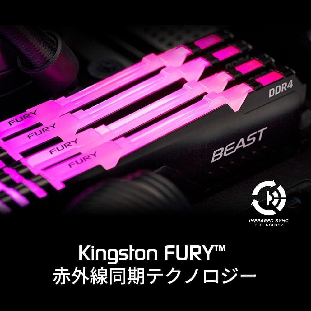 DDR4 32GB 3600MHz メモリー RGB(発光型) Kingston