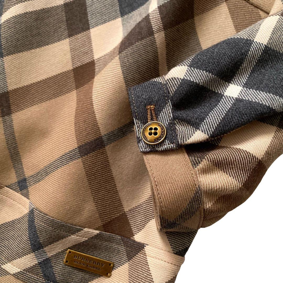 未使用品 バーバリーブルーレーベル ノバチェック ワンピース 36 ロゴプレート