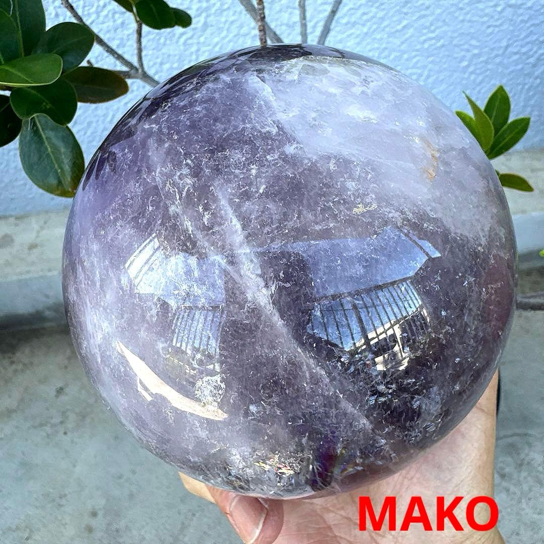 M1776☆アメジスト丸玉直径120mm2.4Kg☆天然石☆N50601-A