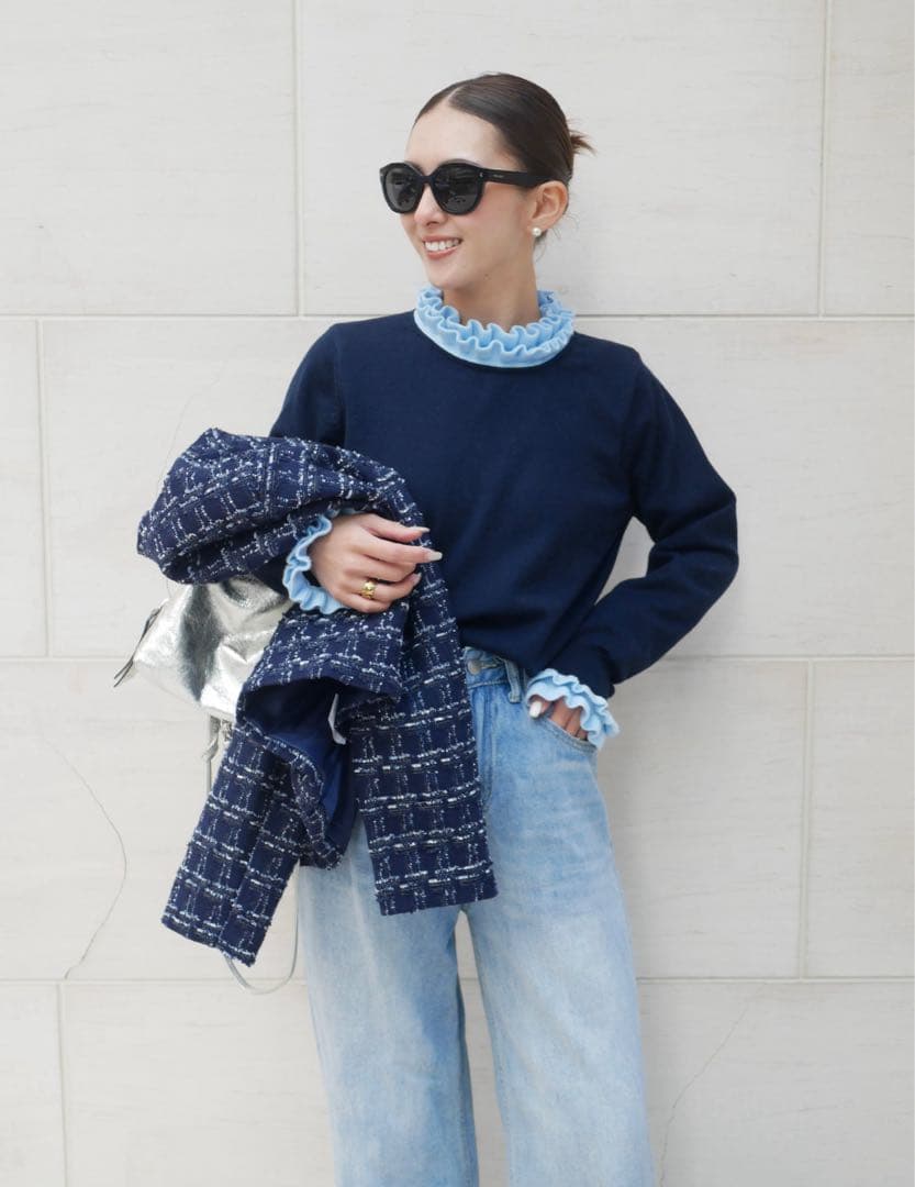 はな様リクエスト　2点　フレンチロゴ刺繍スウェット　ラッフルネックプル