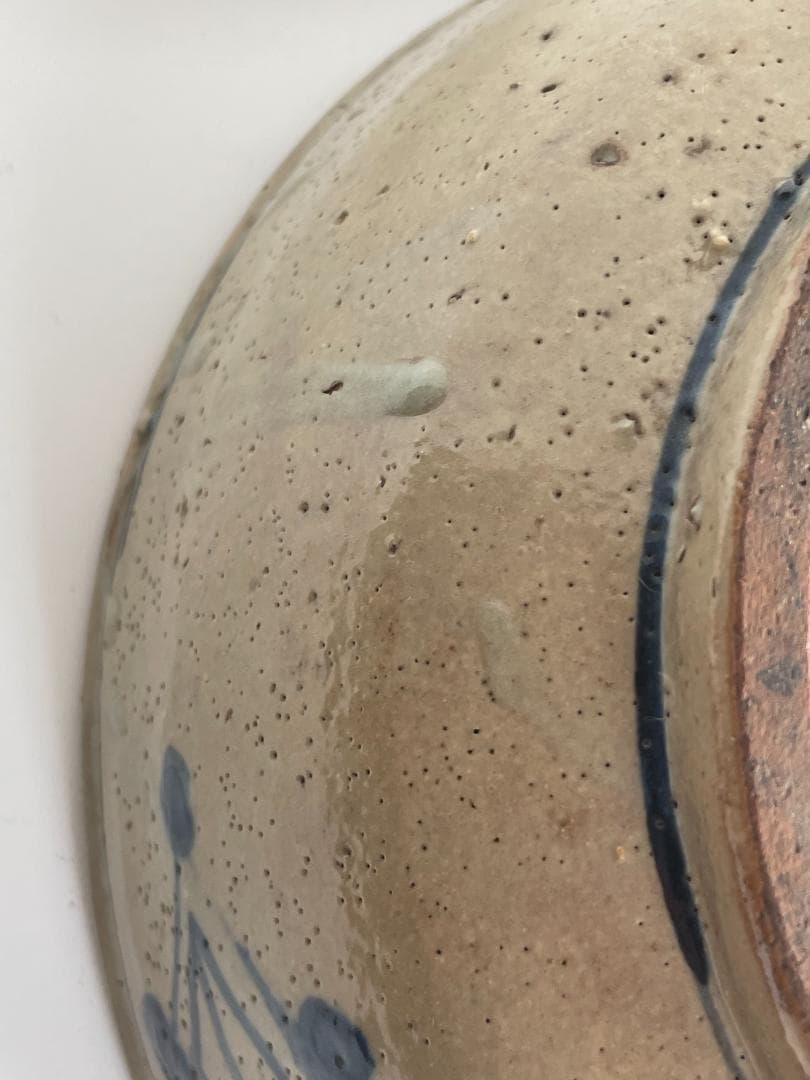 中国 古美術 明末清初 古染付 大鉢 特大 山水図 古玩 景徳鎮 骨董 美品