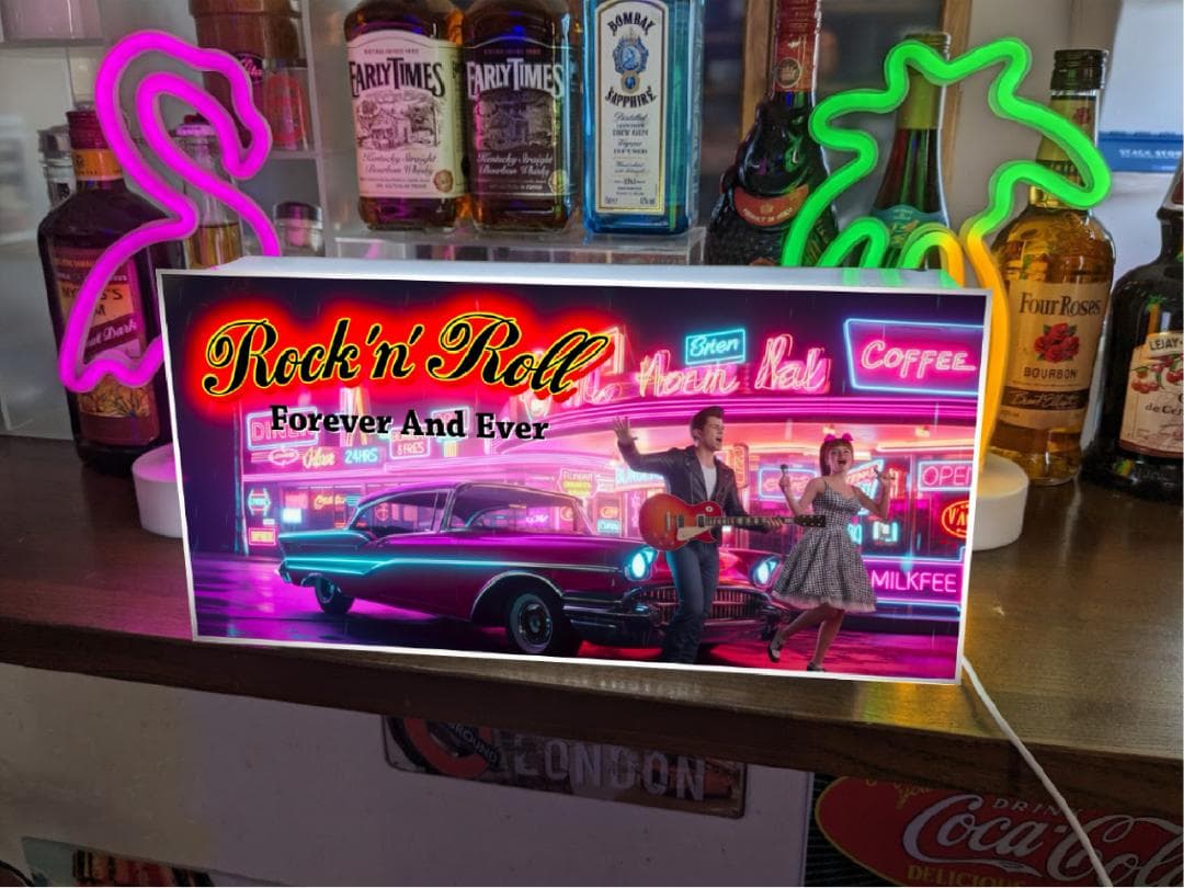 【オーダー無料】ロックンロール ロカビリー 照明 看板 置物 雑貨 ライトBOX