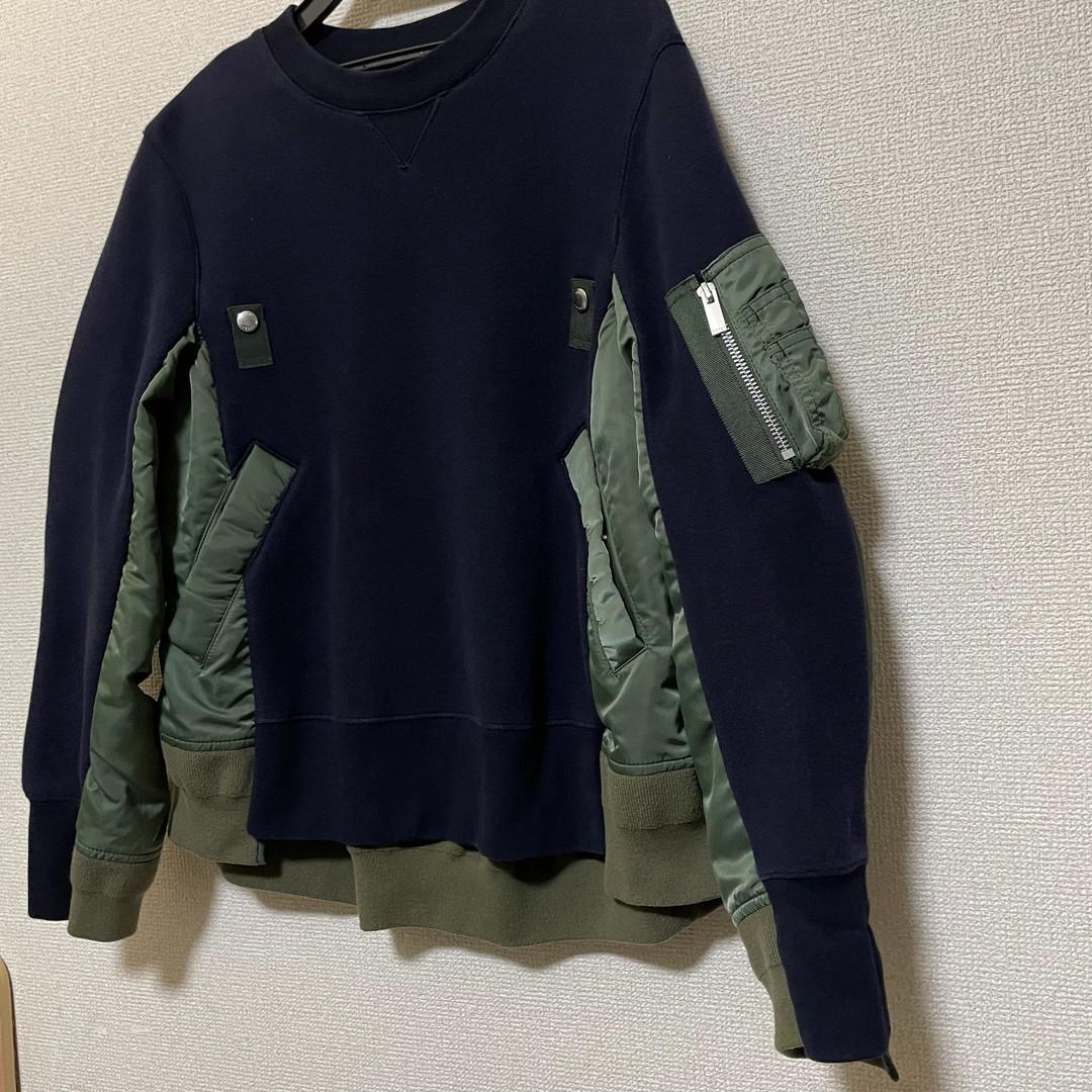 sacai サカイ　MA1　ドッキング　スウェット　ミリタリーコートパーカー