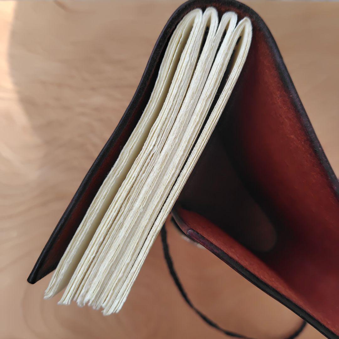 レザー製手縫いノート 赤　レザー　ノート アンティーク ライティングショップ