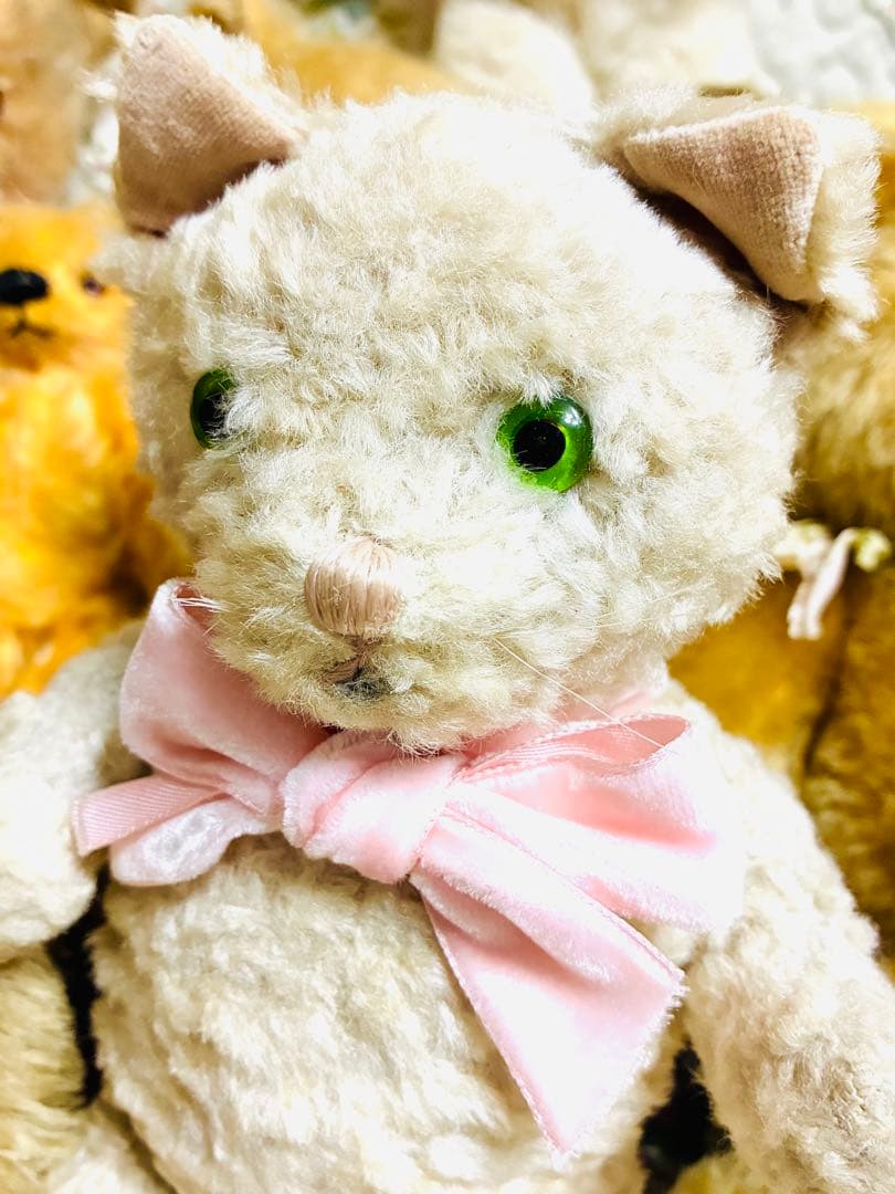 アンティーク 白猫ちゃん ぬいぐるみ