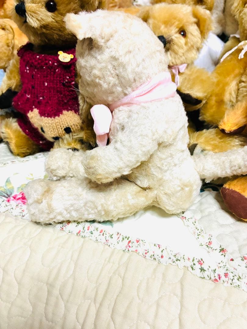 アンティーク 白猫ちゃん ぬいぐるみ