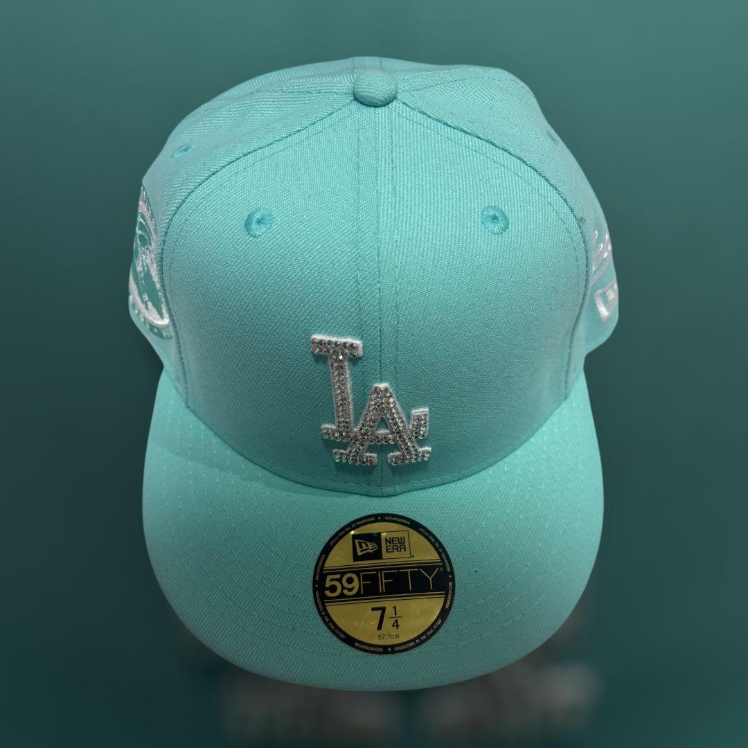 極希少　newera ターコイズブルー　ジュエリーカスタム　1/4