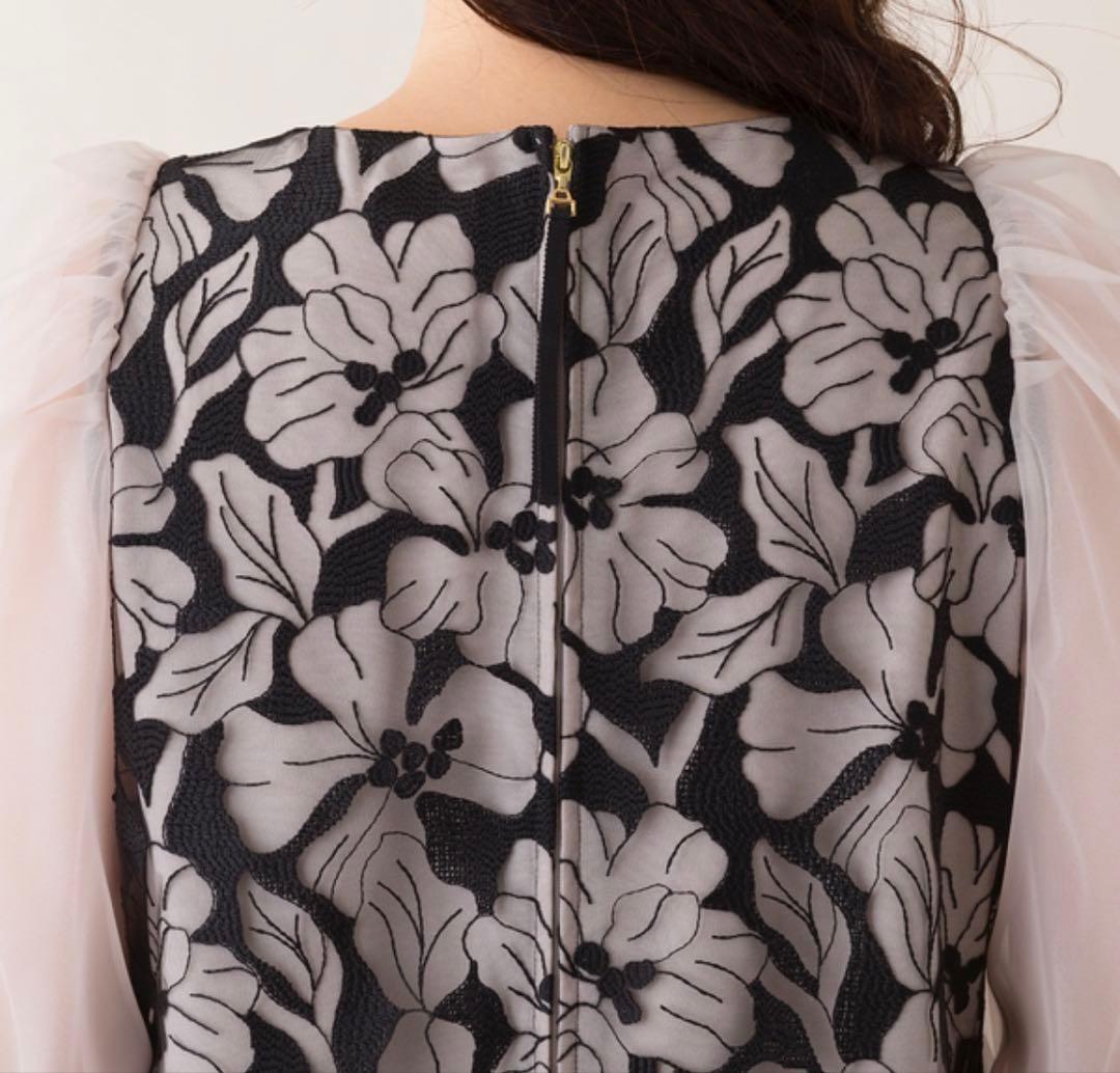 47300円　ローズティアラ人気ピンク42 チュール刺繍ワンピース　新品タグ付き