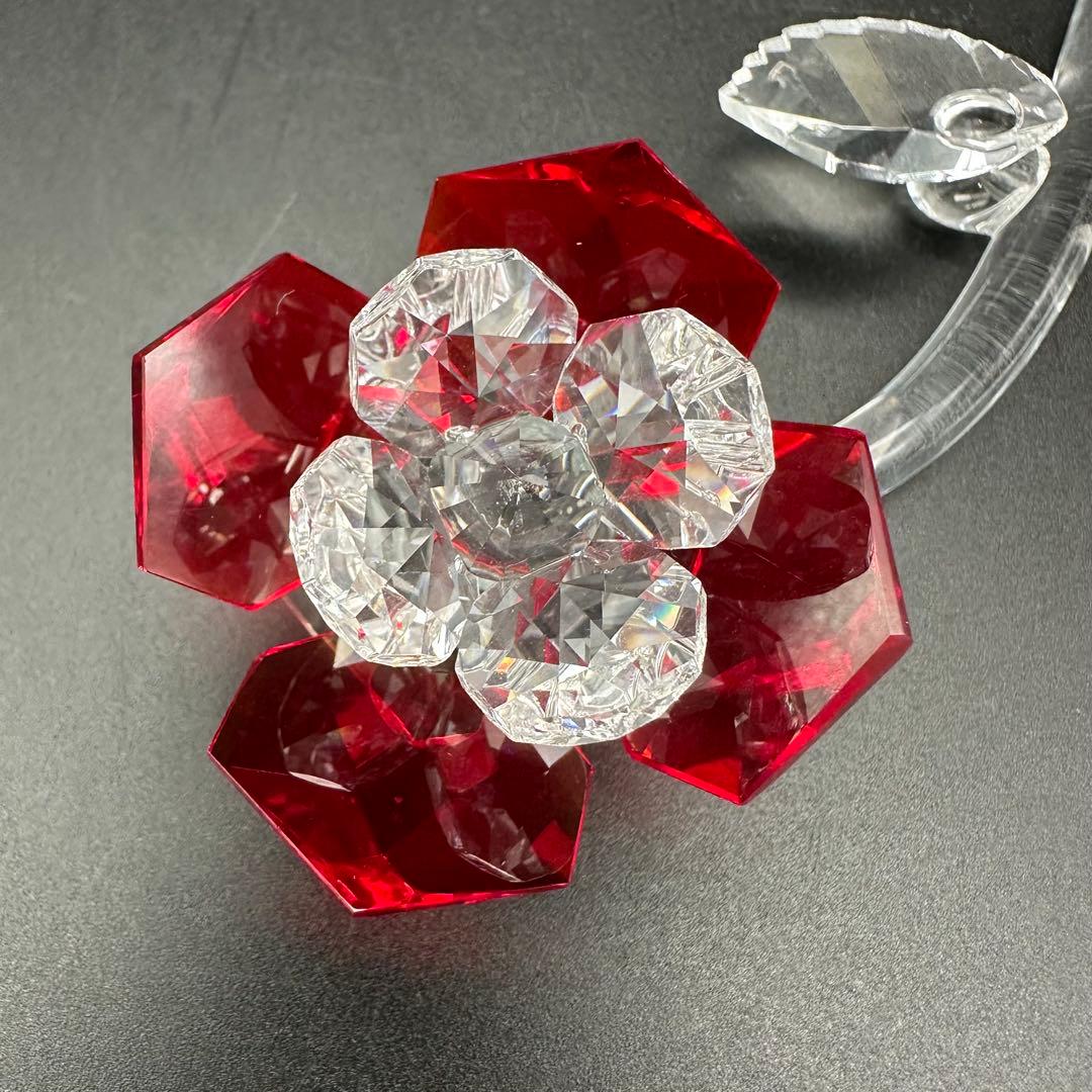 スワロフスキー レッドローズ クリスタルオブジェ