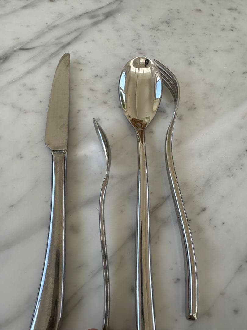 美品／19人用ステンレスカトラリーセット一式