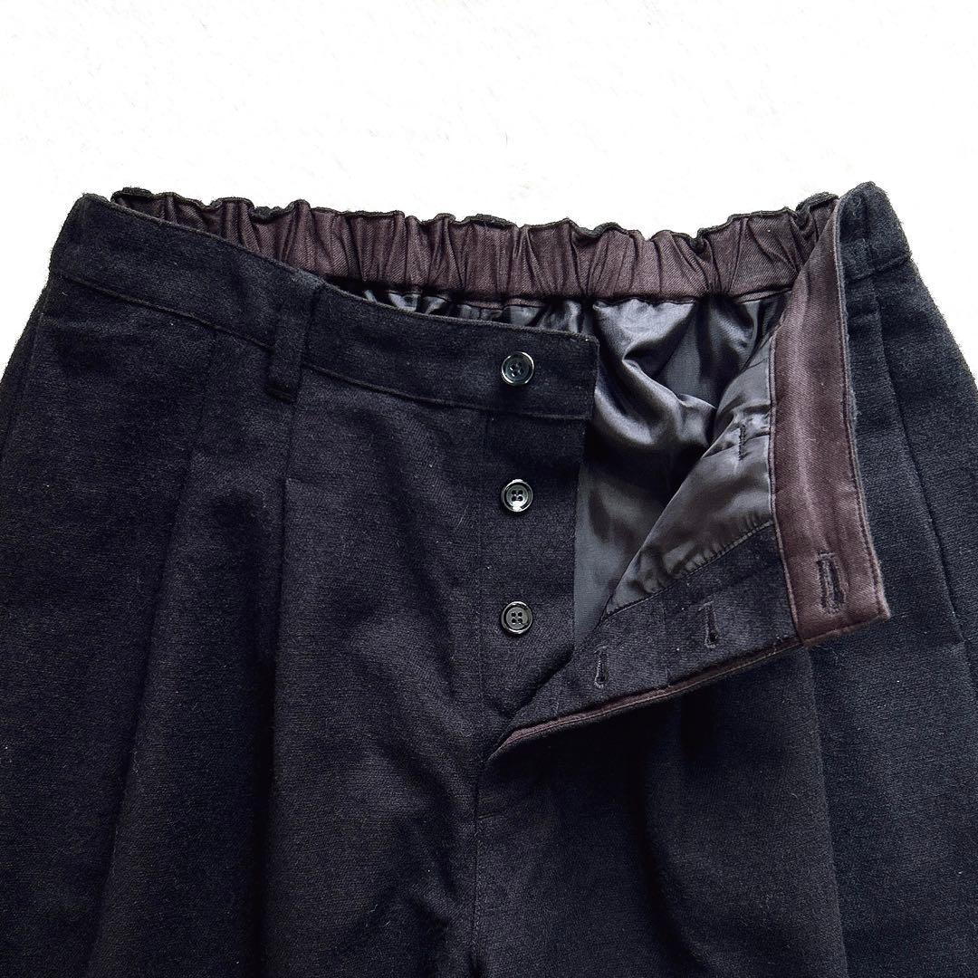 ネストローブ　ガウチョパンツ　タック　ウール　ワイドパンツ　クロップド丈