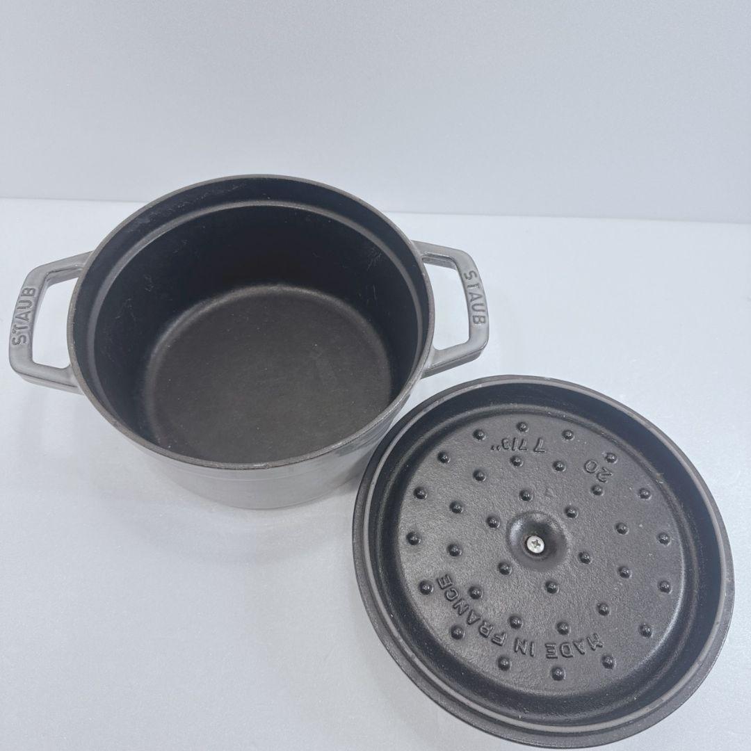 STAUB LA COCOTTE 鋳鉄製 両手鍋 グレー 約20cm