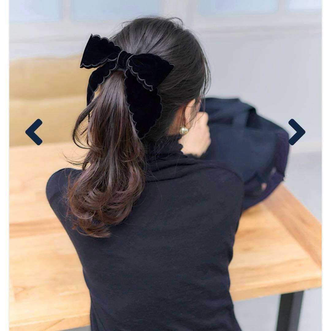 MARONENOFEE　 マーロンエノンフィ　スカラップベロアバレッタ