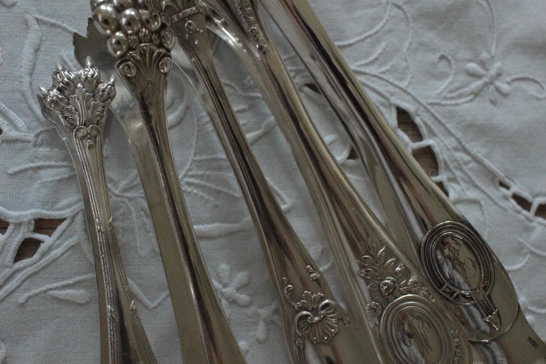 【B】シルバーコーティングのトング/野獣の足・フランスアンティーク