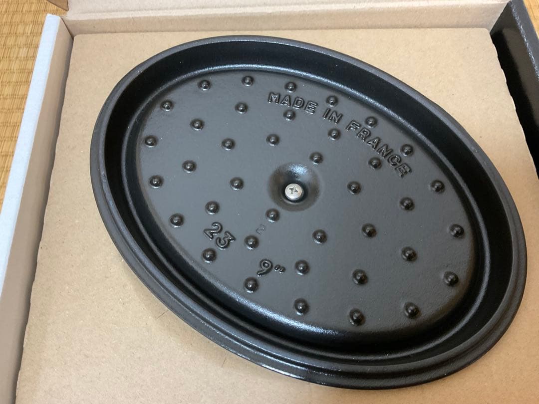 未使用 ストウブ オーバルココット 23cm ブラック 箱あり