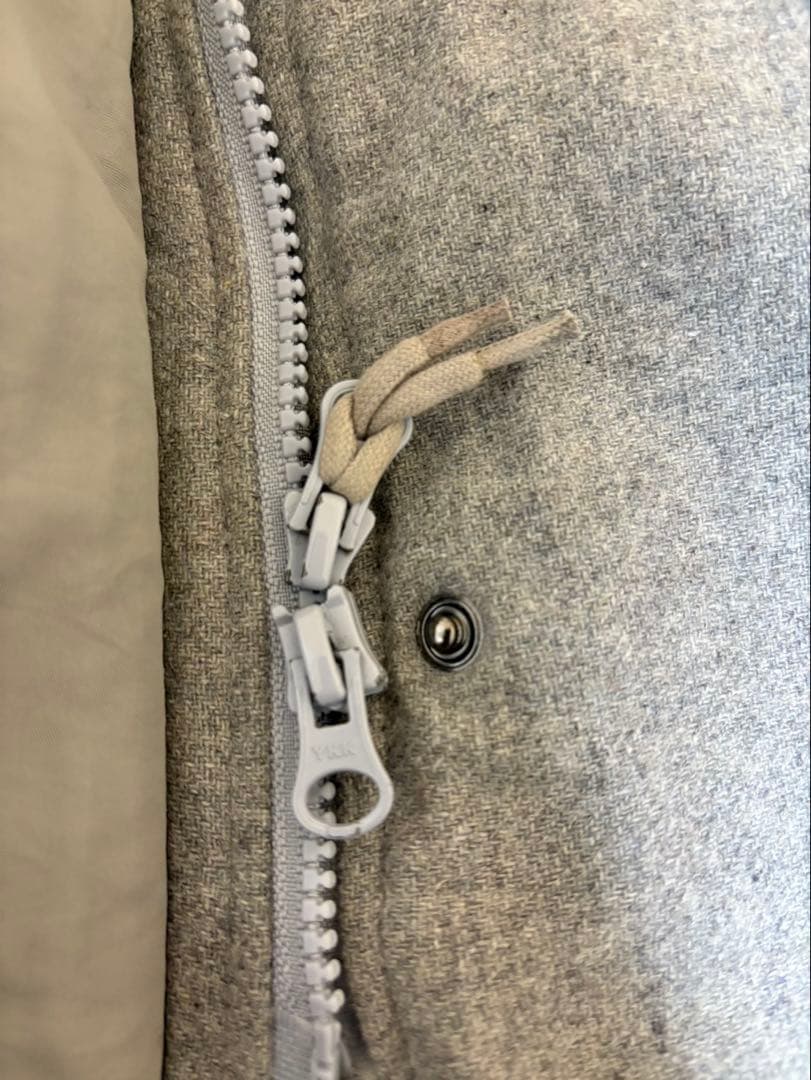 ノースフェイス ロングダウンコート ファー付 グレー S