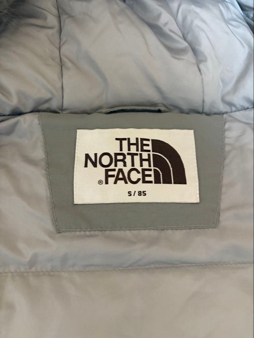ノースフェイス ロングダウンコート ファー付 グレー S