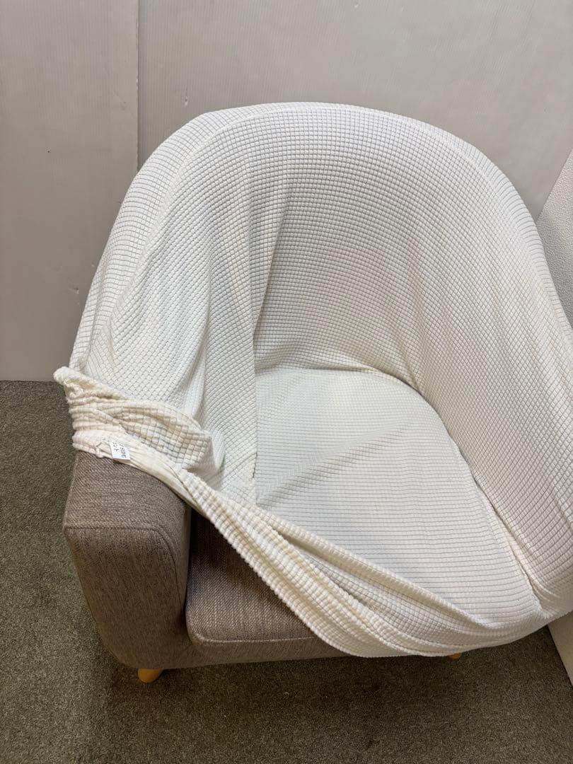 ① 専用カバー付き ニトリ　アクセントチェア　シャルパ3 1Pソファ