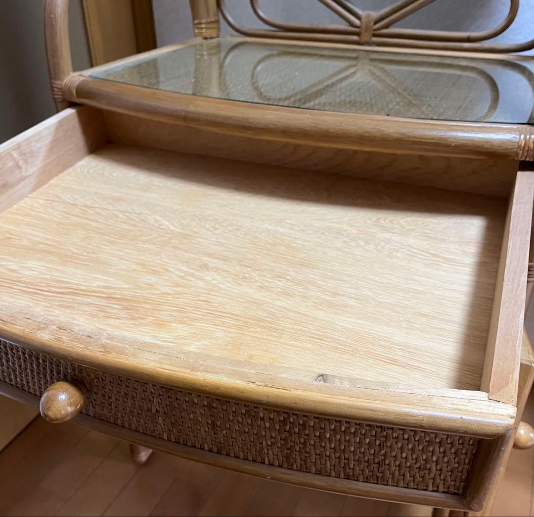 籐家具　籐　鏡台　ドレッサー　ビンテージ　ヴィンテージ　古家具